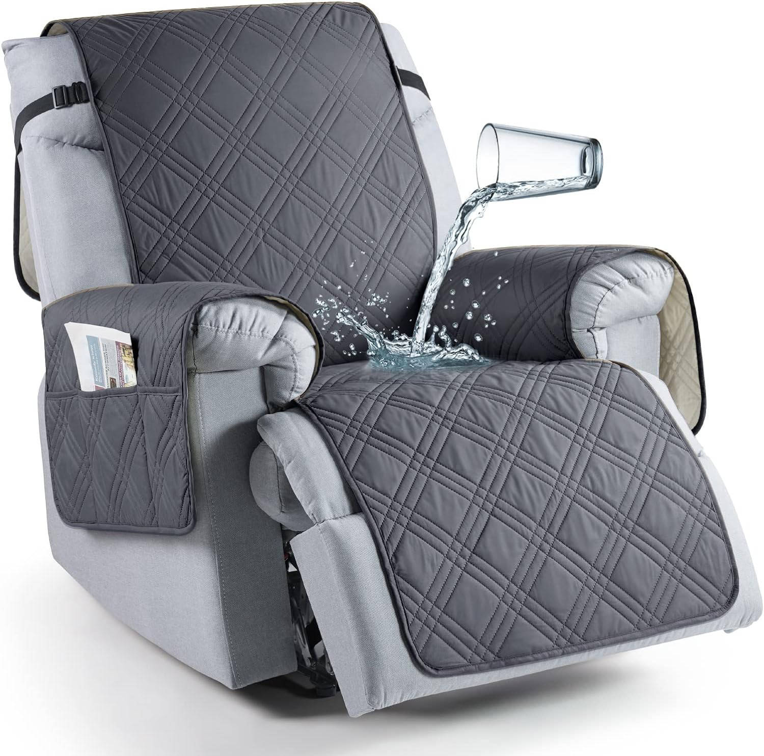 Microfiber Recliner Cover with Waterproof TPU Coating and Pet Hair Release