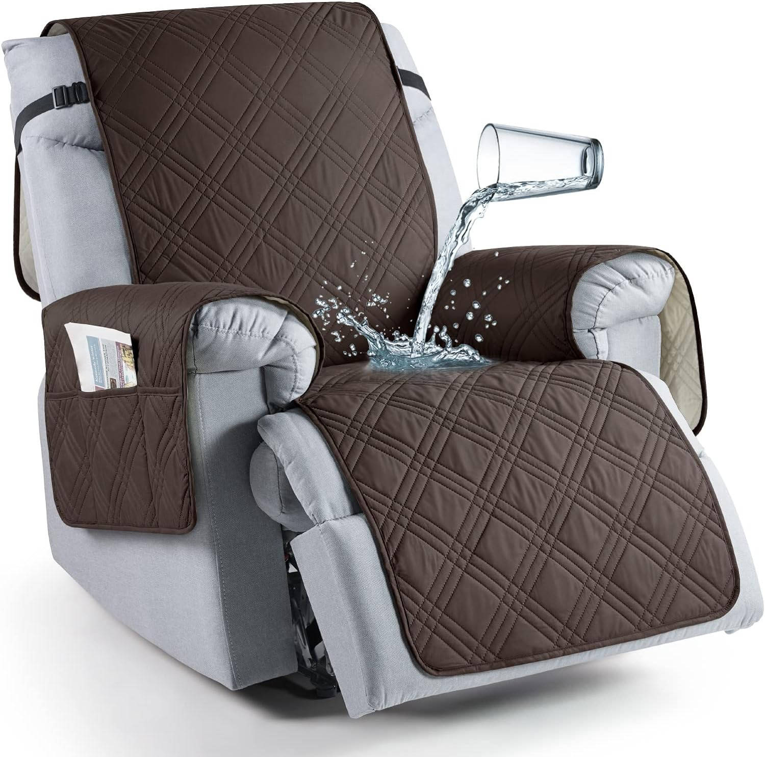Microfiber Recliner Cover with Waterproof TPU Coating and Pet Hair Release