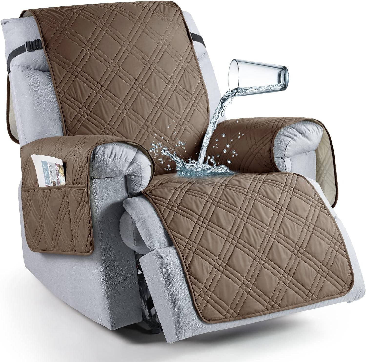 Microfiber Recliner Cover with Waterproof TPU Coating and Pet Hair Release