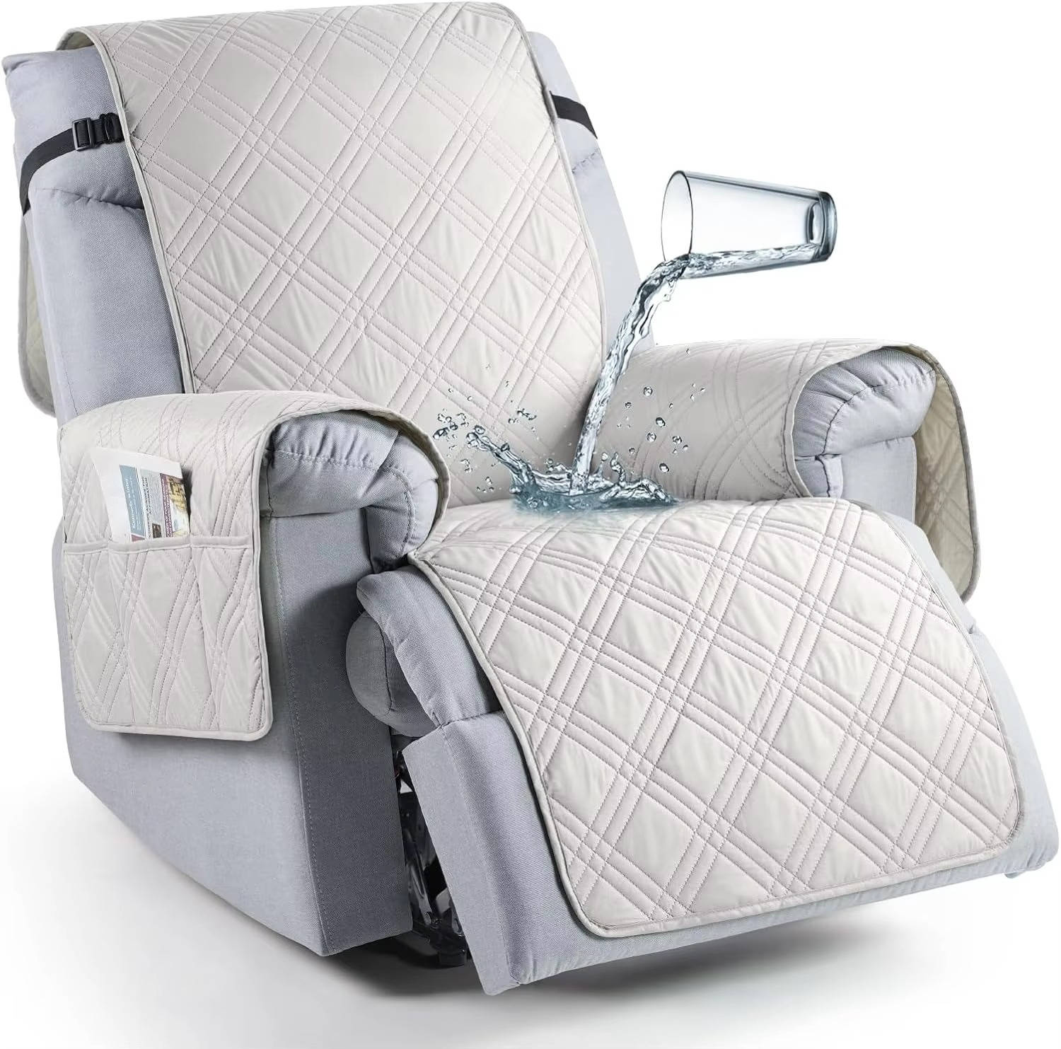 Microfiber Recliner Cover with Waterproof TPU Coating and Pet Hair Release