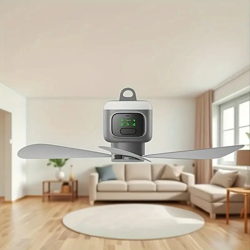 Rechargeable Ceiling Fan with Infrared Remote and 360-Degree Lighting, 30-Hour Battery