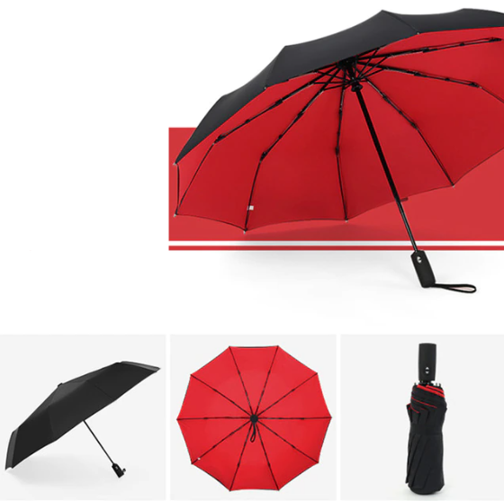 Automatic Umbrella with Windproof Frame and Compact Folding Design