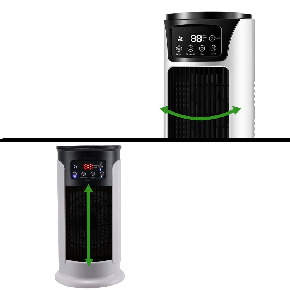 Portable Water Tank Air Cooler with Swing Mode and 8-Hour Timer, 6 Speed Settings