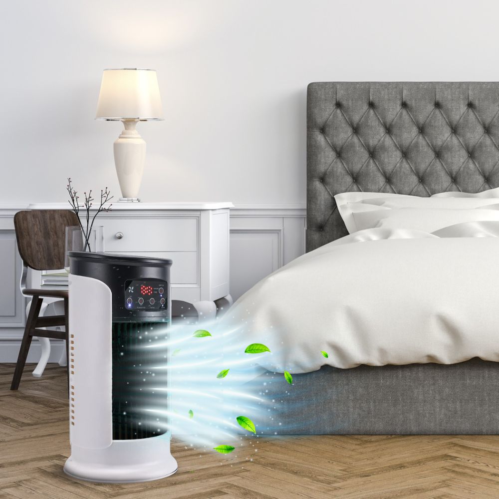 Portable Water Tank Air Cooler with Swing Mode and 8-Hour Timer, 6 Speed Settings