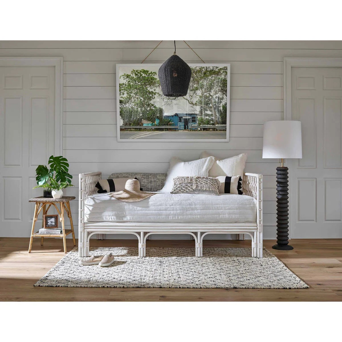 LumiNest Accordion Textured Wood Floor Lamp 63.5" Ebony with White Shade, Living Room Floor Lamps