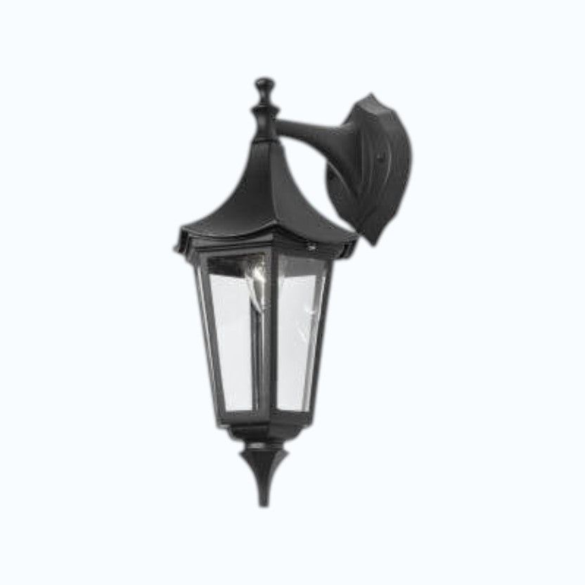 Heritage Glow Black Outdoor Wall Lantern 14" Classic Downlight Fixture, Exterior Lighting
