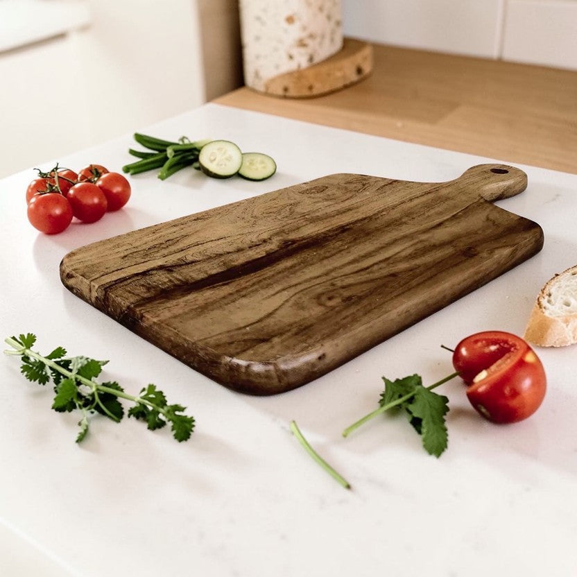 Rustic Grain Acacia Wood Cutting Board Natural Finish 1-Piece, Kitchen Accessories