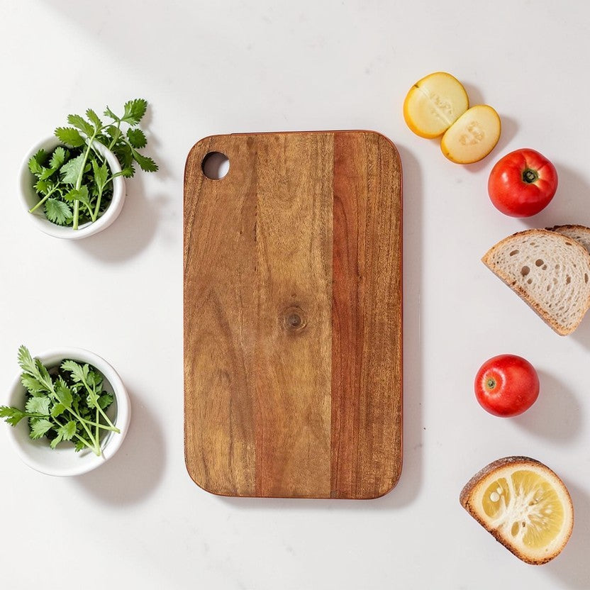Acacia Wood Cutting Board Natural Finish Dual-Use Serving Tray, Kitchen Accessories