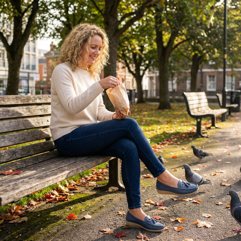 Leather Loafers with Ergonomic Insole and Arch Support for Women