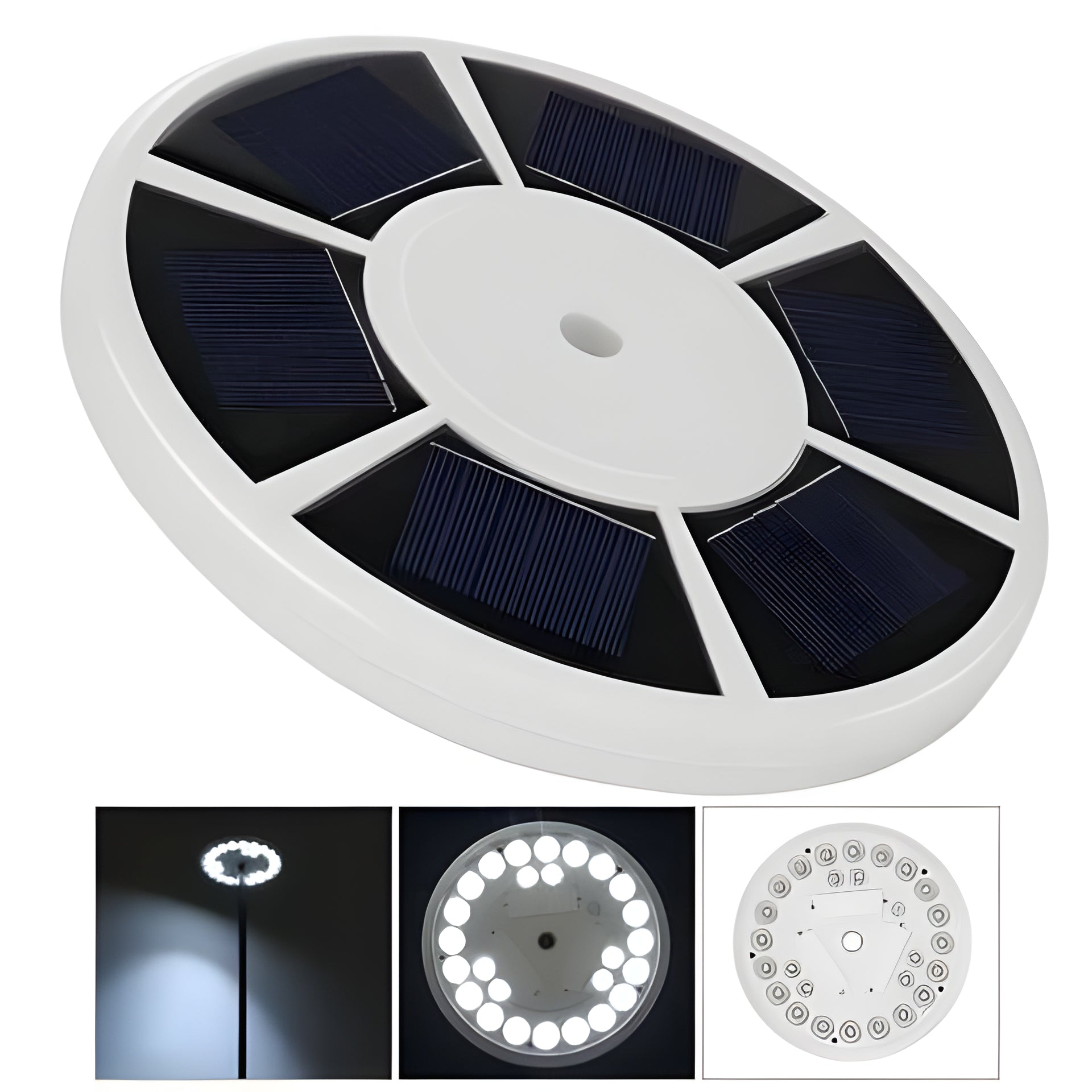 Solar Flagpole Light with 26 White LEDs and Automatic Dusk Sensor, 12-Hour Runtime