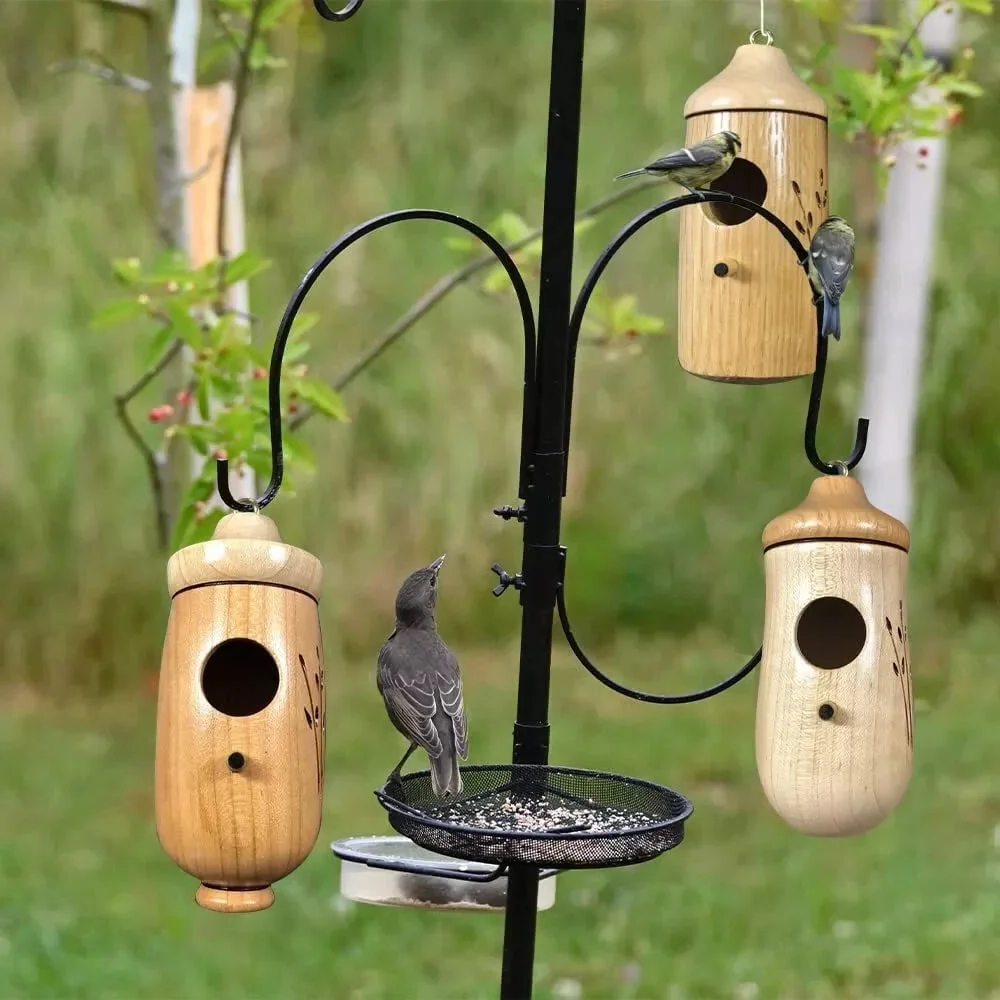 Hummingbird Birdhouse with Weather Resistant Resin and Wood Grain Finish