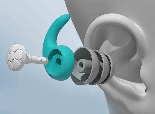 Reusable Silicone Earplugs with Contoured Ear Fit and Washable Design