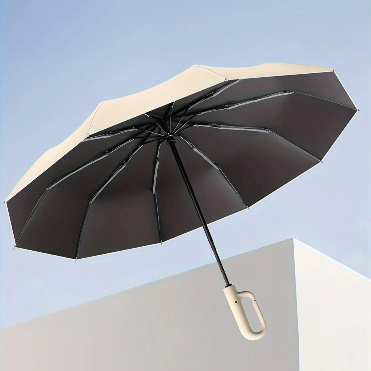 Automatic Compact Umbrella with Wind Resistant Frame and UPF50+ Protection