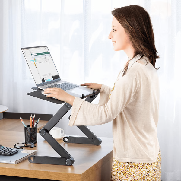 Adjustable Laptop Stand with 360-Degree Rotation and Detachable Mouse Pad
