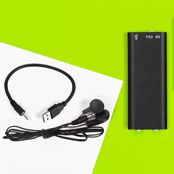 Voice Activated Digital Recorder with 32GB Storage and Headphones