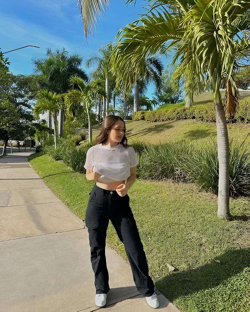 Cargo Pants with Adjustable Waist Belt and Multiple Leg Pockets, Loose Fit