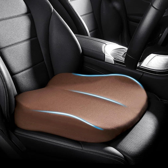 Memory Foam Seat Cushion with 3-Inch Height Boost and Ergonomic Spine Support