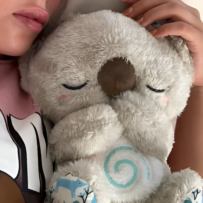 Breathing Koala Plush Toy with Heartbeat Sound and Chest Light, Rhythmic Motion