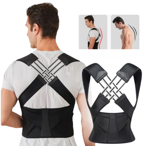 Posture Corrector Brace with Adjustable Straps and Neck Tension Relief, Upper Back Support