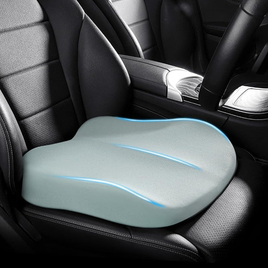 Memory Foam Seat Cushion with 3-Inch Height Boost and Ergonomic Spine Support