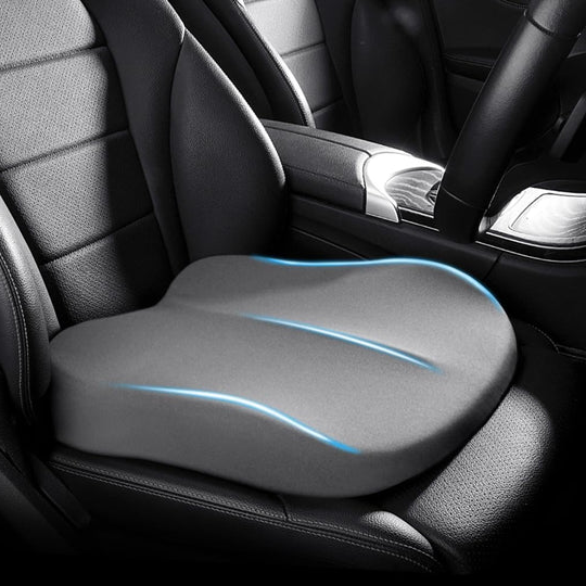 Memory Foam Seat Cushion with 3-Inch Height Boost and Ergonomic Spine Support