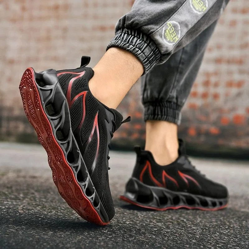 Men's Arch Support Running Shoes with Cushioned Midsole and Wide Toe Box