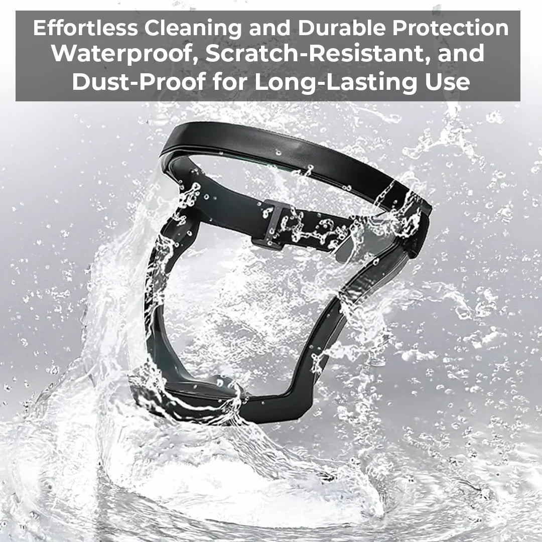 Protective Face Shield with Anti-Fog Coating and Detachable Filter, Adjustable Elastic Band