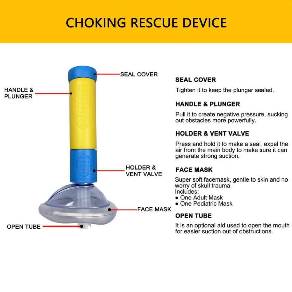 Airway Blockage Removal Device with Spring Loaded Plunger and Airtight Seal