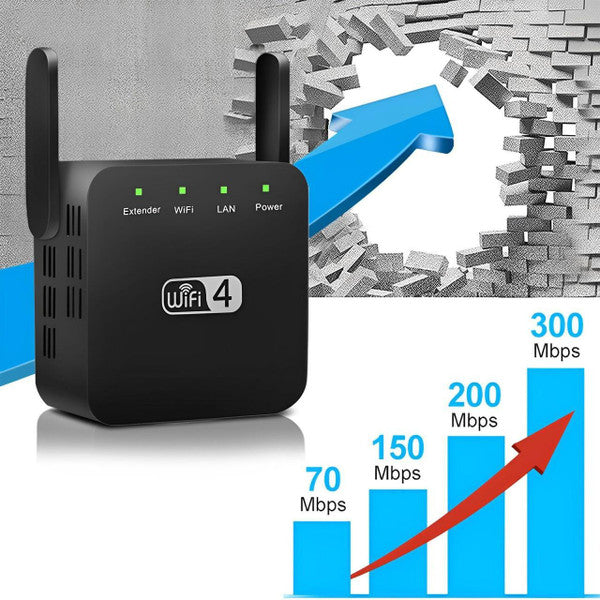 Wireless Signal Repeater with Wall-Penetrating Antenna and Multi-Device Support