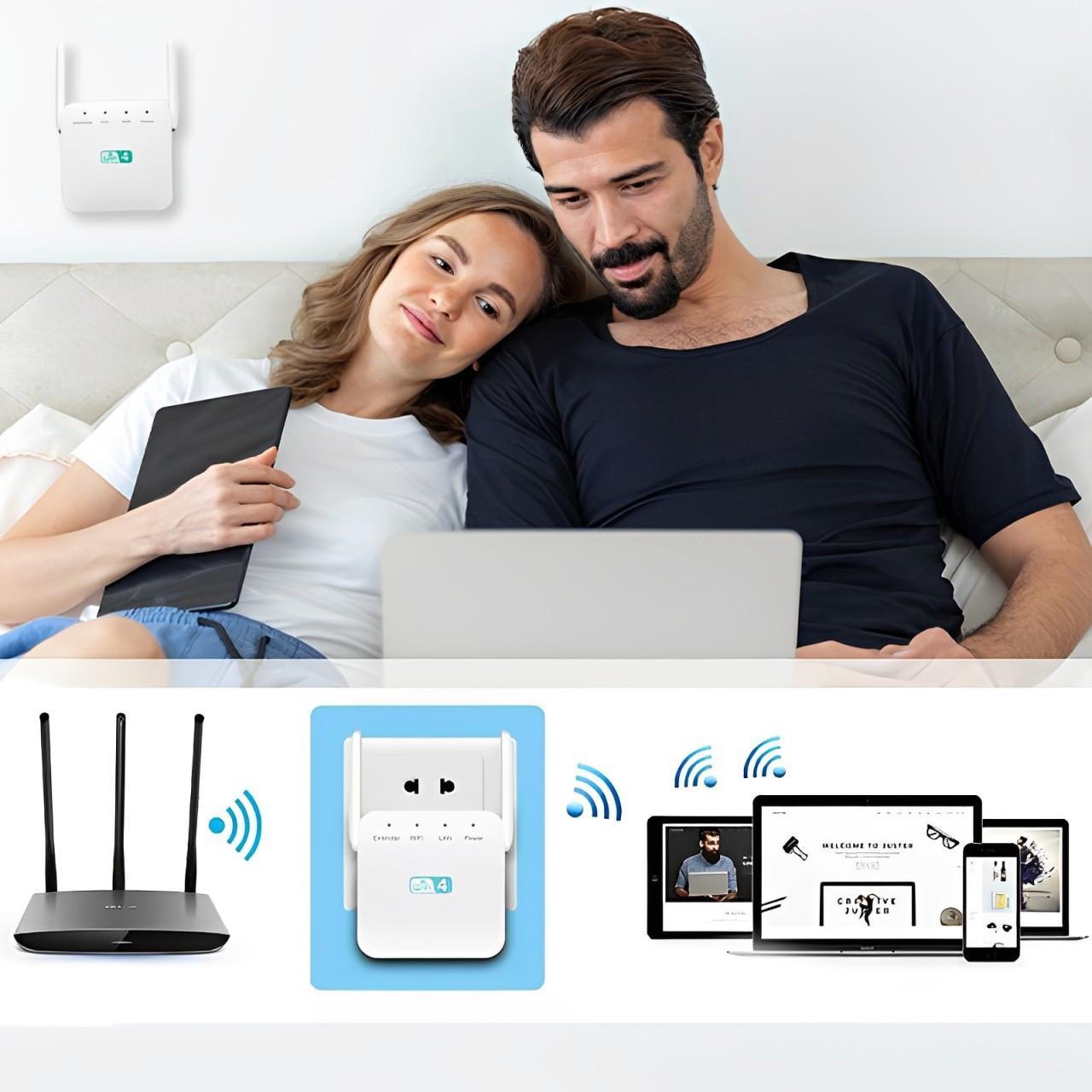 Wireless Signal Repeater with Wall-Penetrating Antenna and Multi-Device Support