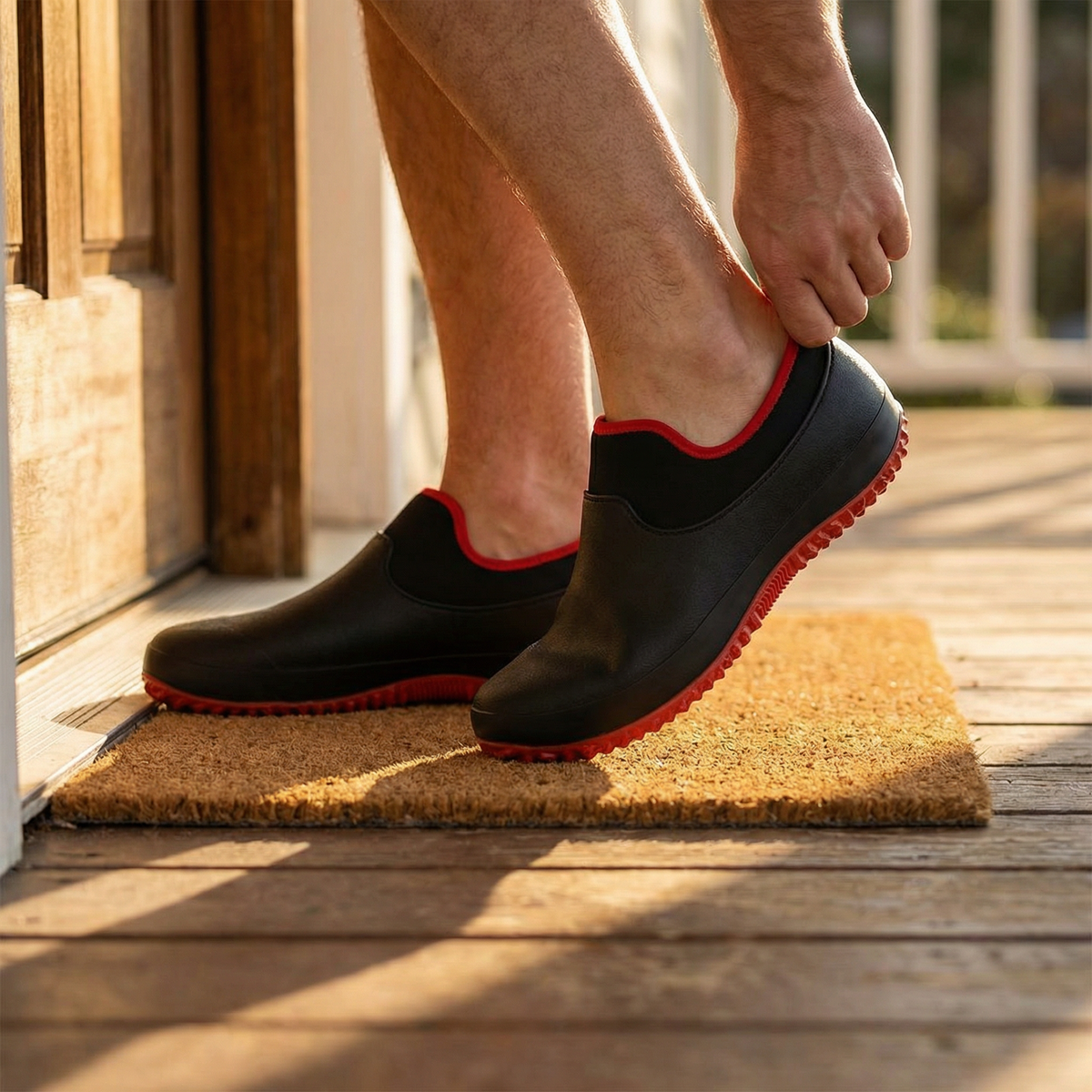 Waterproof Slip-On Work Shoes with Anti-Slip Tread and Lightweight Support