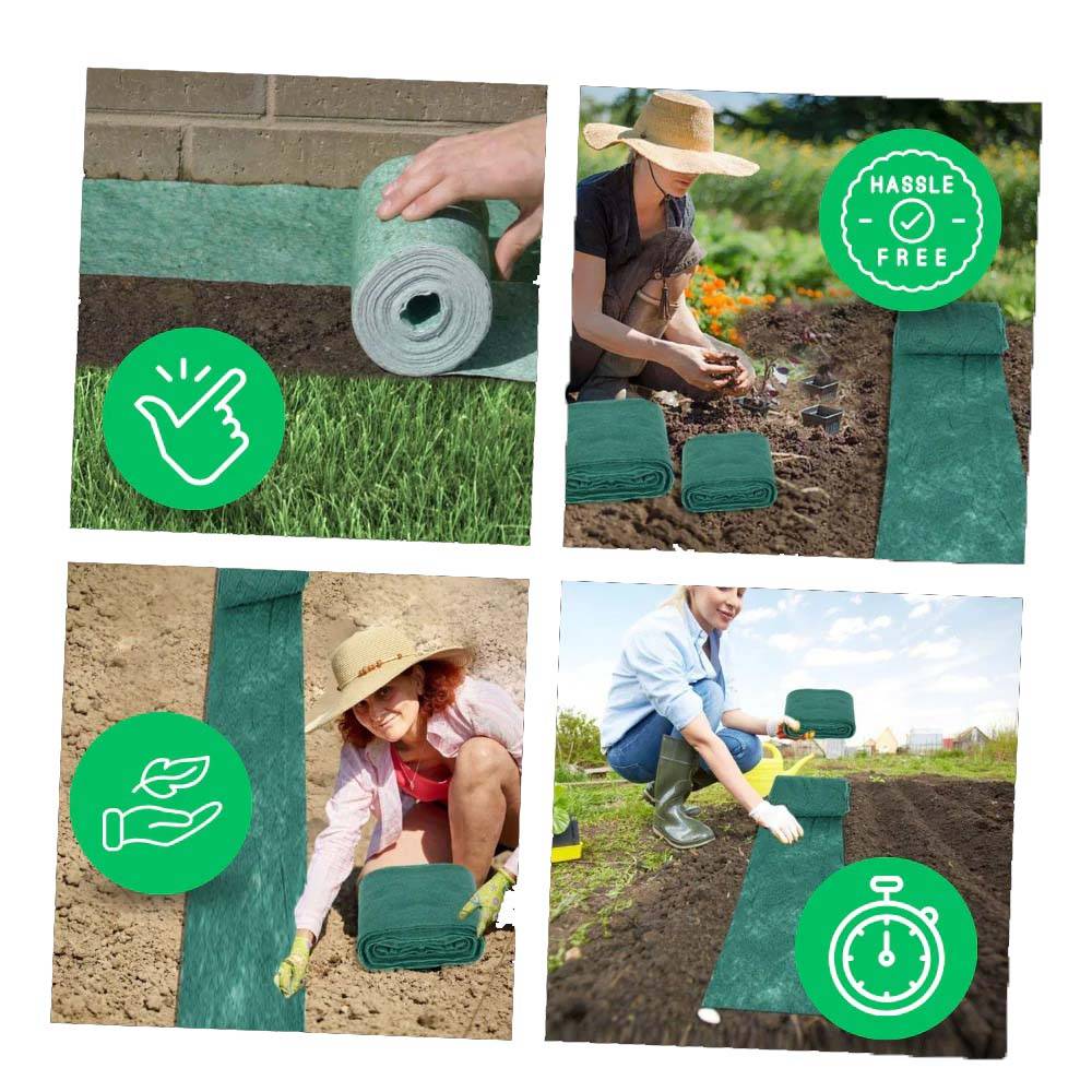 Grass Seed Mat with Embedded Fertilizer and Biodegradable Fabric, Dual Layer Design
