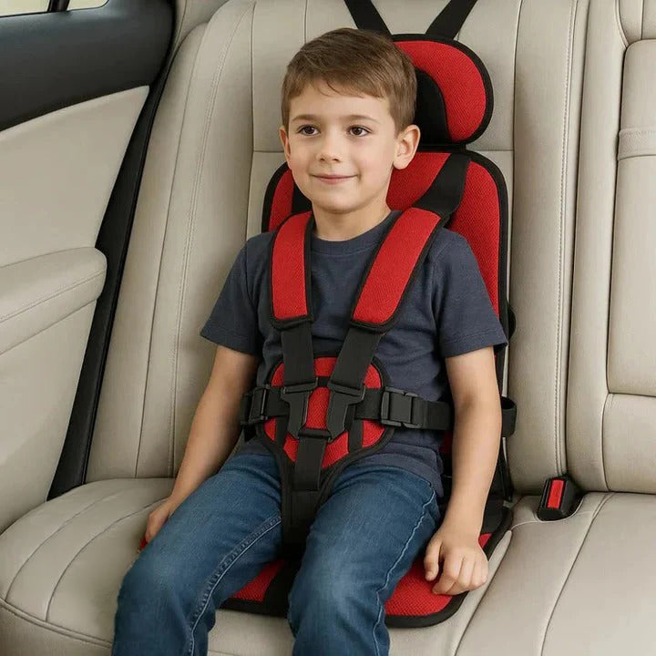 Portable Travel Seat with Five-Point Harness and Machine Washable Fabric for Children Ages 1-14