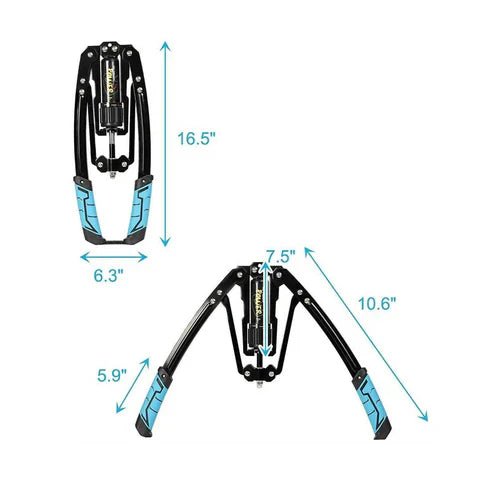Adjustable Hydraulic Chest Exerciser with 20 Resistance Levels and Non-Slip Handles