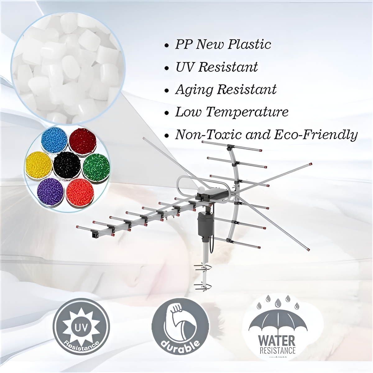 Outdoor TV Antenna with 360 Motorized Rotation and Smart IC Filtering, 33ft Cable