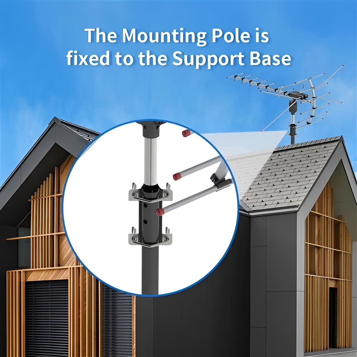 Outdoor TV Antenna with 360 Motorized Rotation and Smart IC Filtering, 33ft Cable