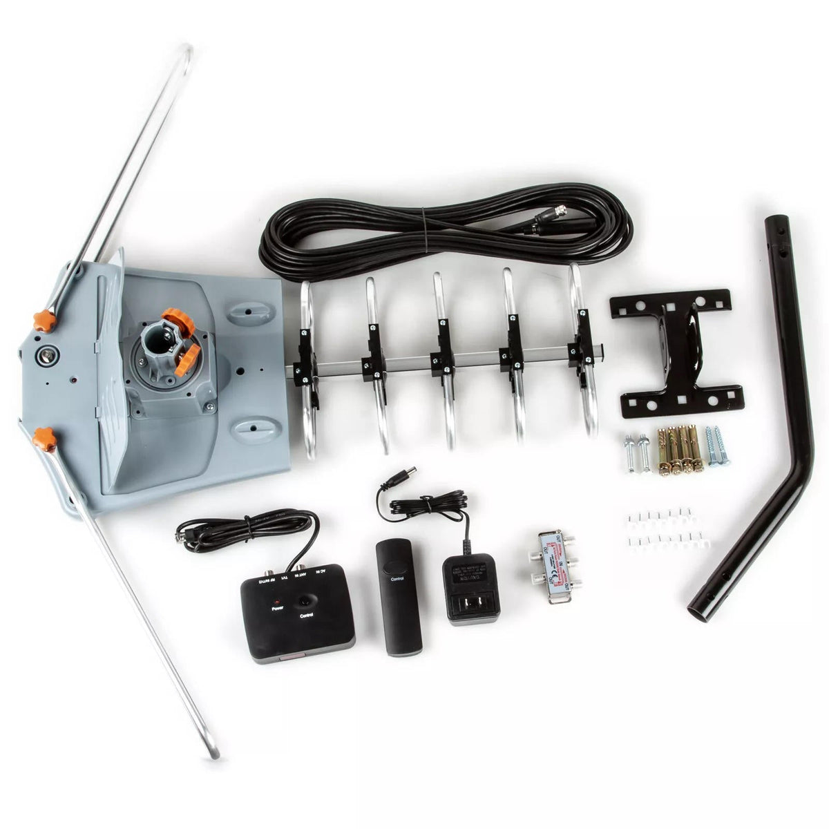 Motorized HD TV Antenna with 360 Degree Rotation and Remote Control, 33ft Cable