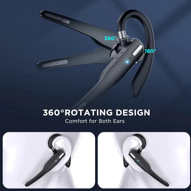 Wireless Bluetooth Headset with Dual Mic Noise Cancelling and 25-Hour Talk Time