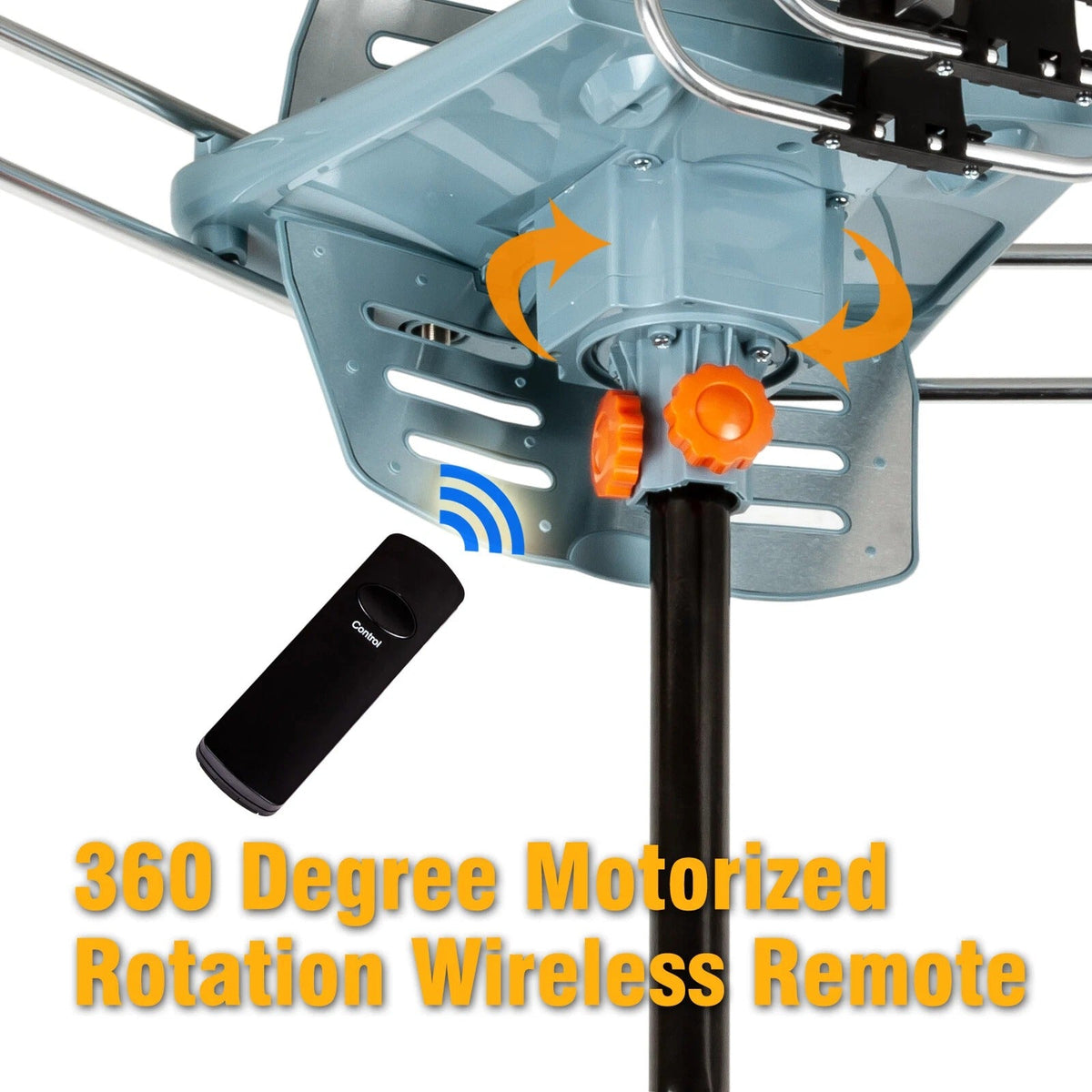 Motorized HD TV Antenna with 360 Degree Rotation and Remote Control, 33ft Cable