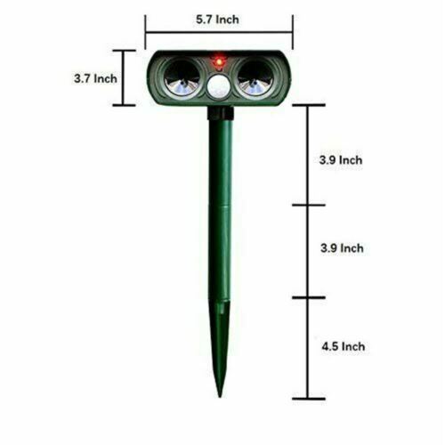 Motion Activated Ultrasonic Animal Repeller with Solar Panel and 30ft Detection Range