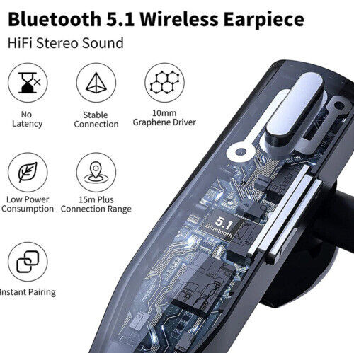 Wireless Bluetooth Headset with Dual Mic Noise Cancelling and 25-Hour Talk Time
