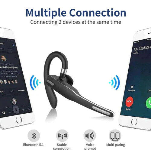 Wireless Bluetooth Headset with Dual Mic Noise Cancelling and 25-Hour Talk Time