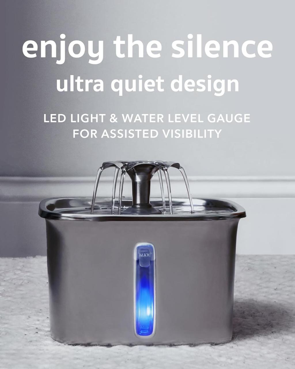 Cat Water Fountain with Five Stage Filtration and Dual Flow Settings, 95 Ounce Capacity