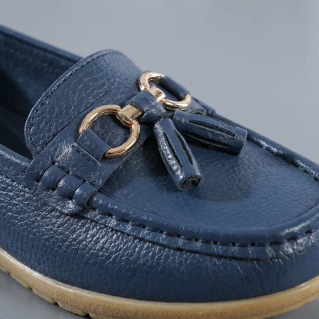 Leather Loafers with Ergonomic Insole and Arch Support for Women